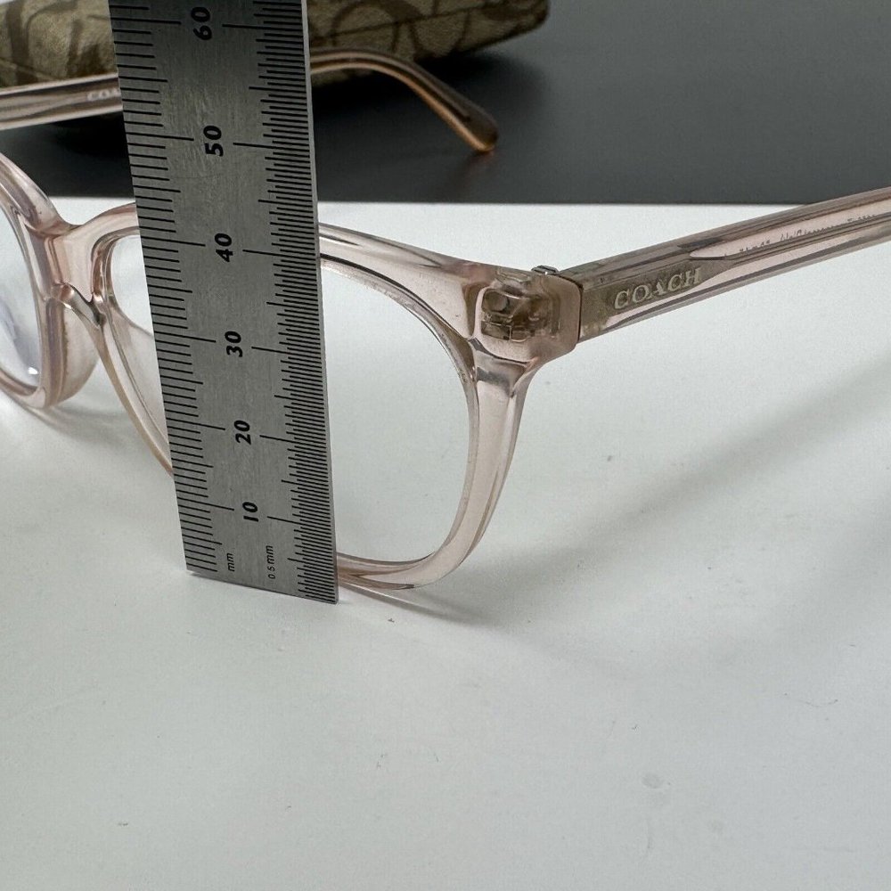 COACH HC6139U 5556 Transparent Pink Rectangle Women's 53 mm Eyeglasses - Picture 12 of 14